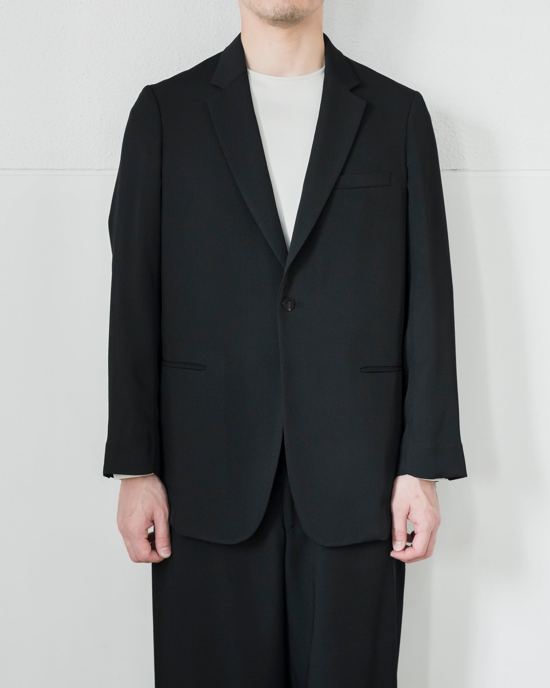 SINGLE BREASTED JACKET IN RAYON TRICOTINE – STORE N