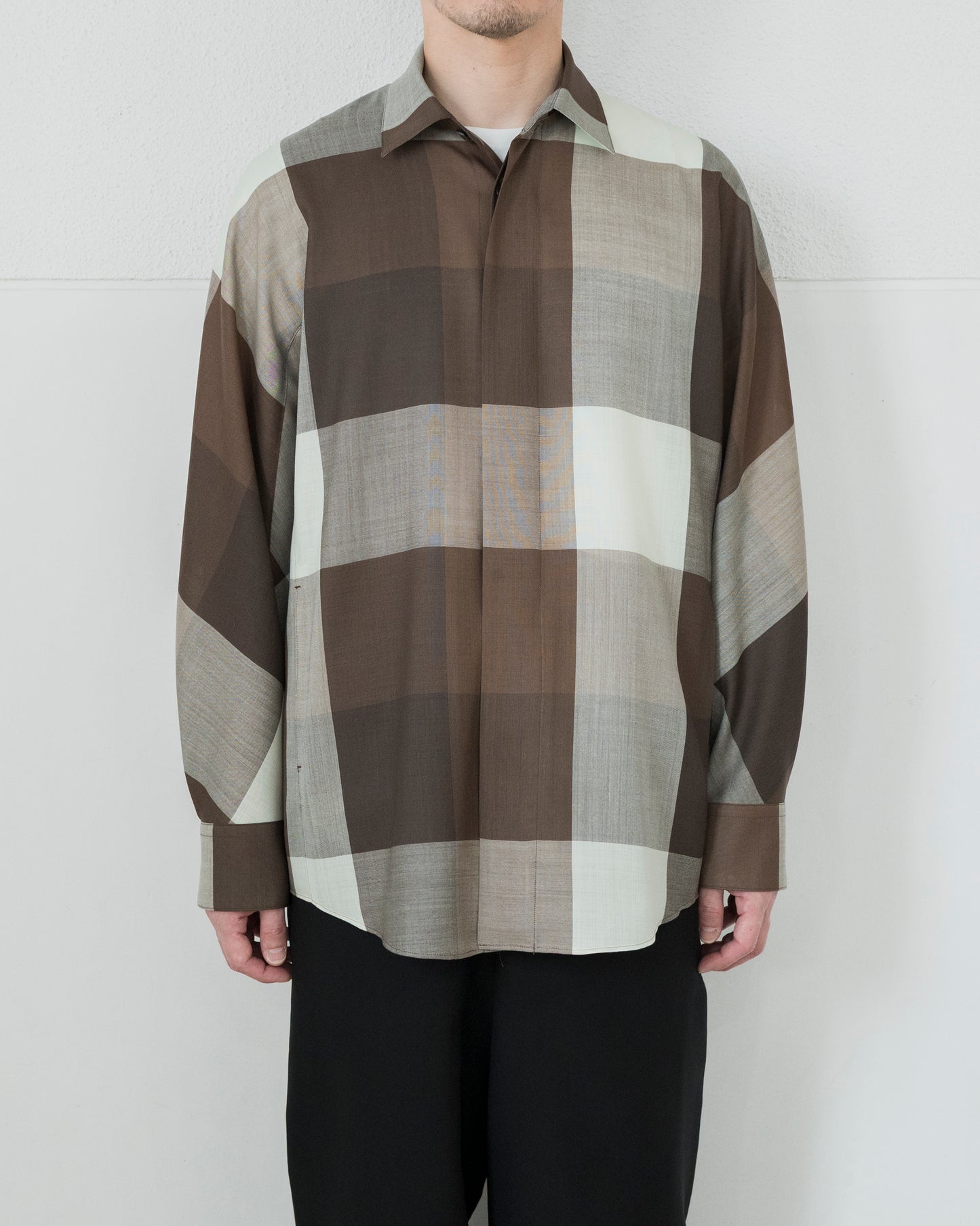 DOLMAN SLEEVE LIGHT WOOL SHIRT
