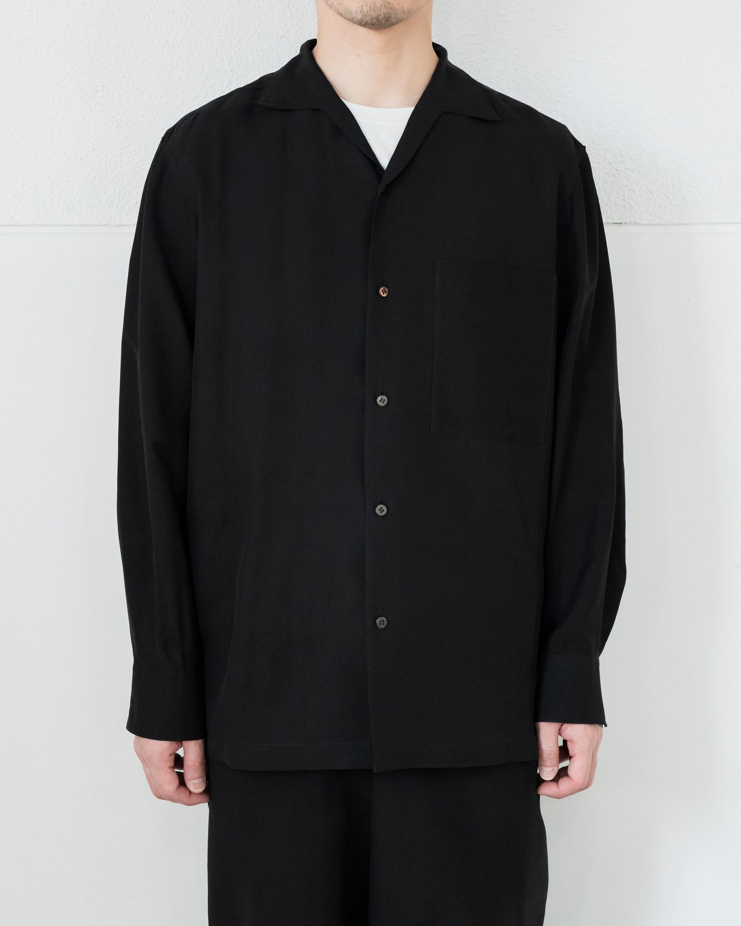 LONG SLEEVE CAMP SHIRT IN SILK