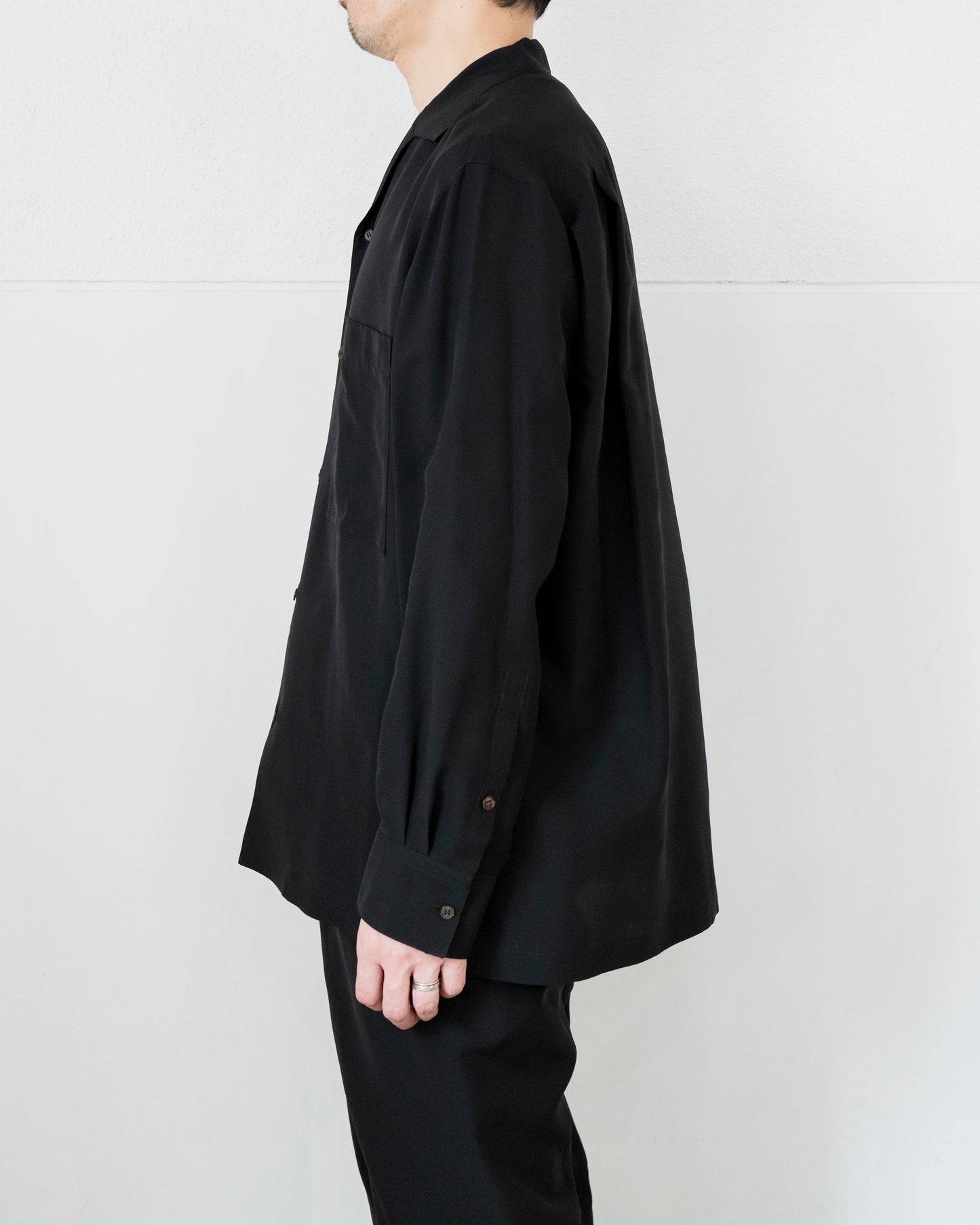 LONG SLEEVE CAMP SHIRT IN SILK