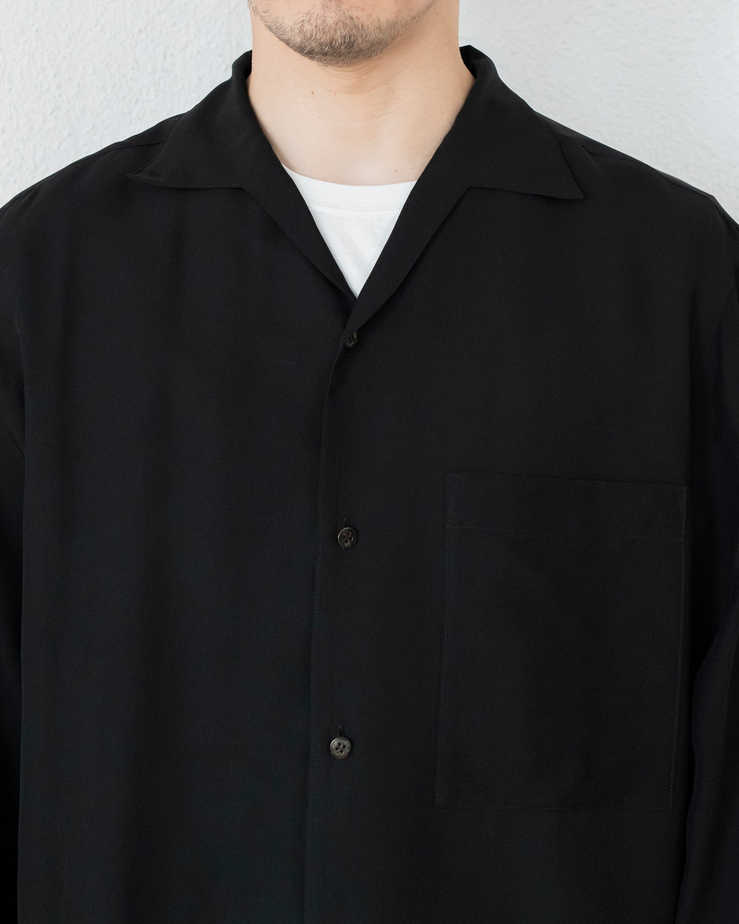 LONG SLEEVE CAMP SHIRT IN SILK