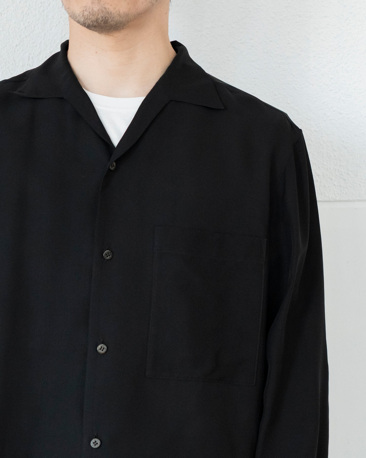LONG SLEEVE CAMP SHIRT IN SILK