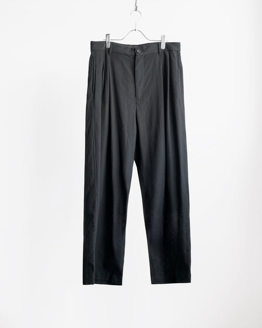 WOOL SILK GABARDINE TWO PLEATS TROUSER