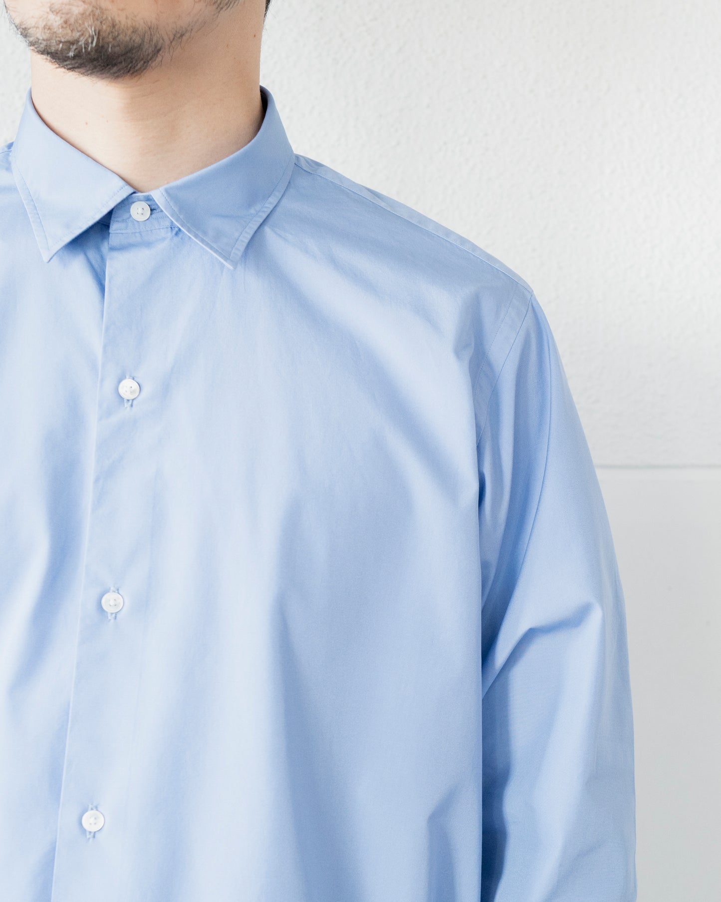 JAMES LIGHT BLUE OVER DYE COTTON SHIRT