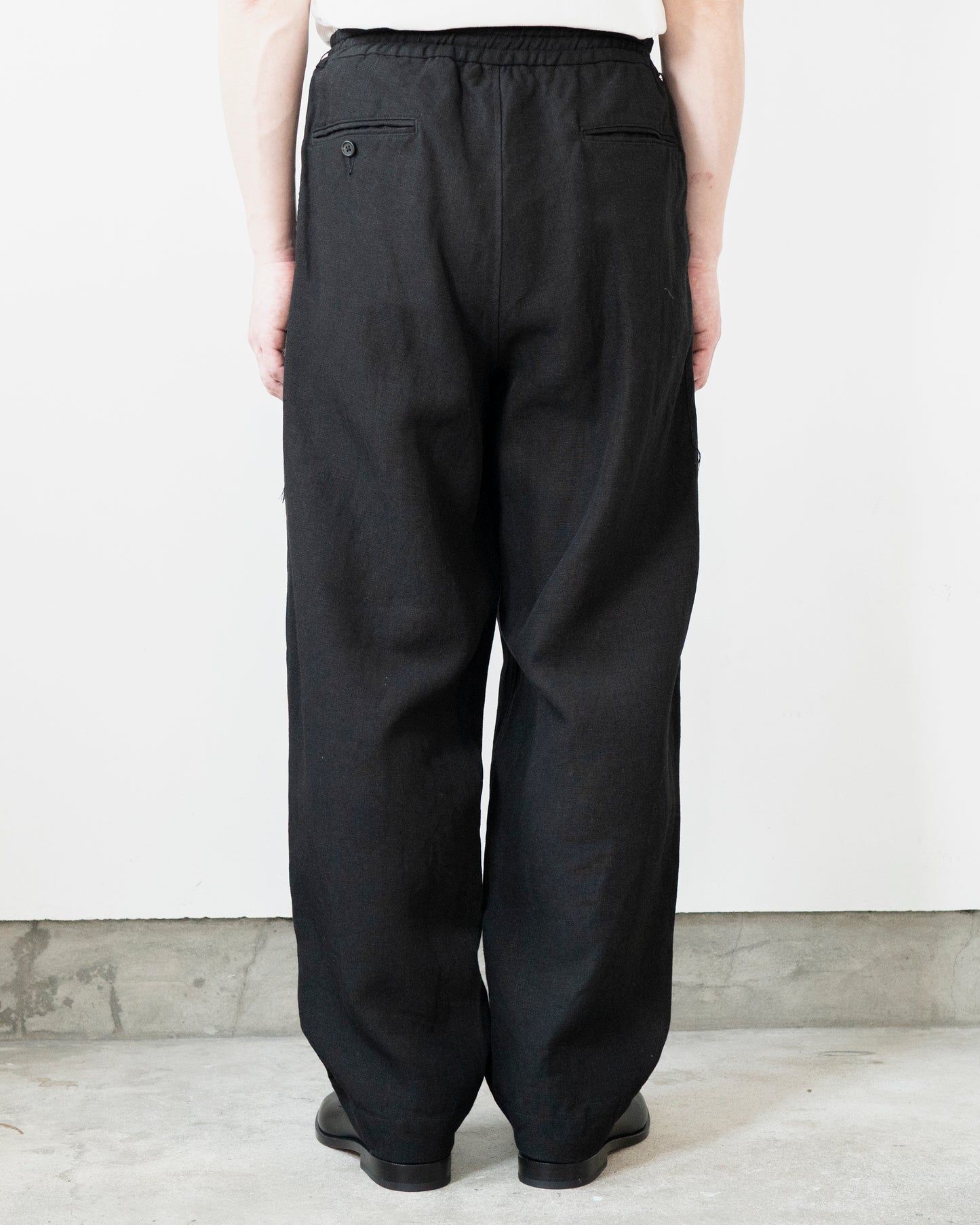 ROUGH LINEN CANVAS RELAXED TROUSERS