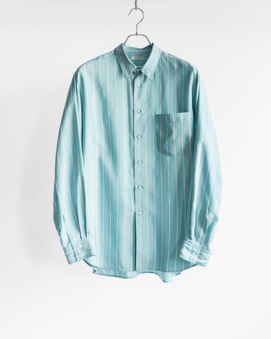 ALF SILK GREEN STRIPE SHIRT