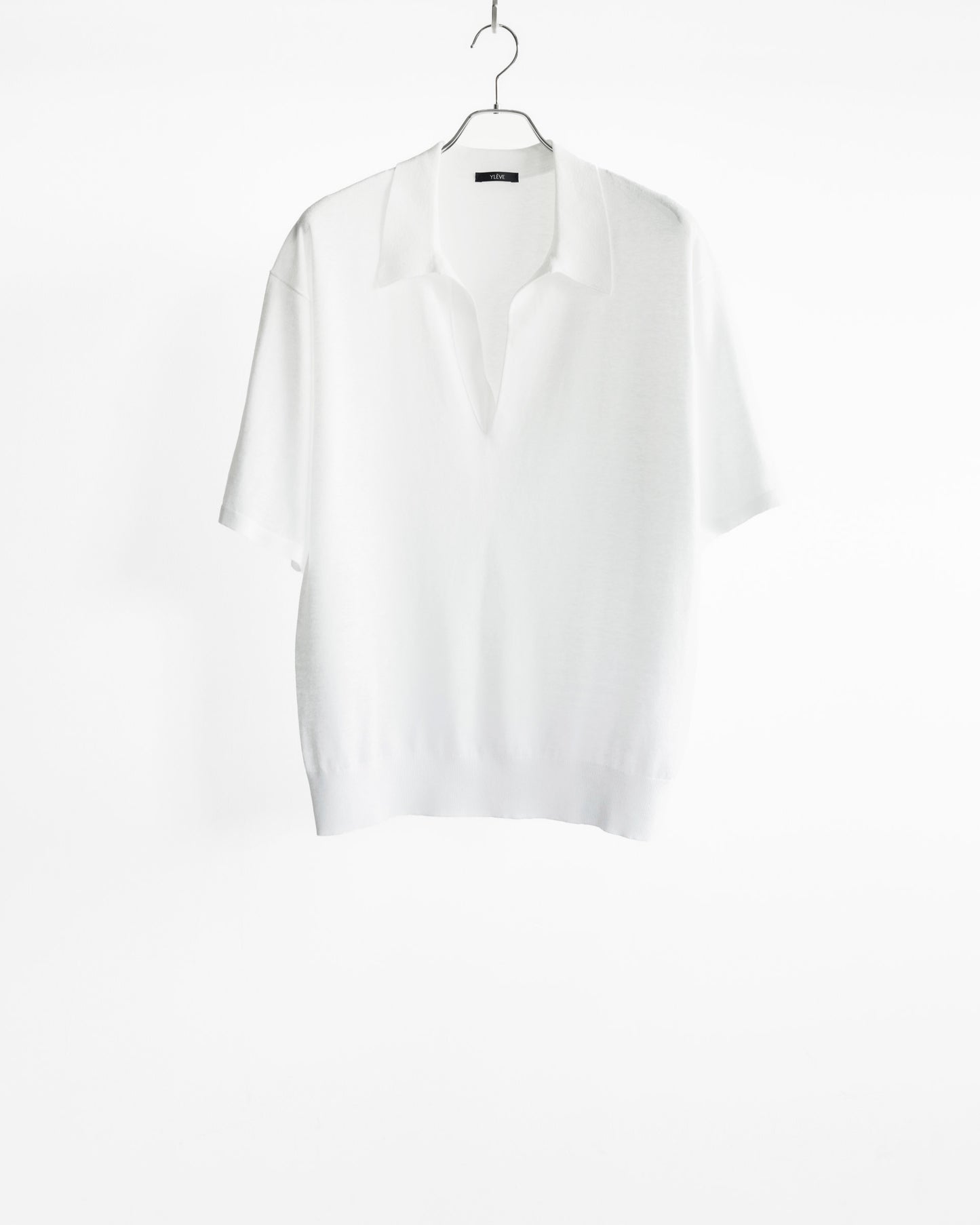 COTTON LINEN KNIT SKIPPER POLO