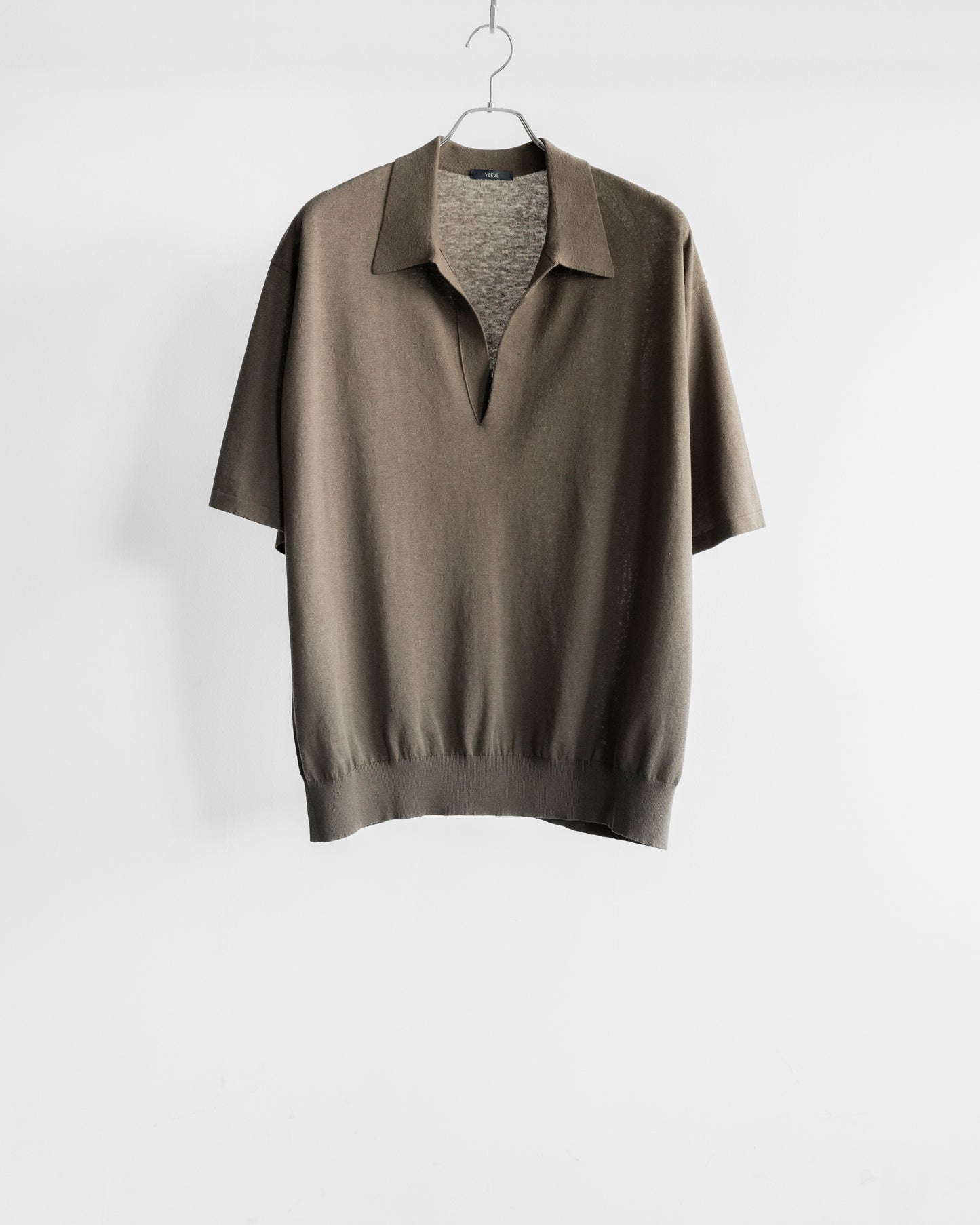 COTTON LINEN KNIT SKIPPER POLO