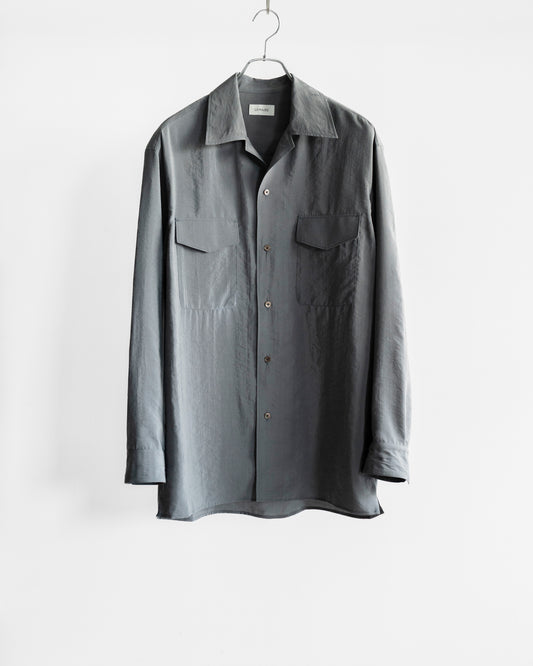 CONVERTIBLE COLLAR SHIRT IN DRY SILK