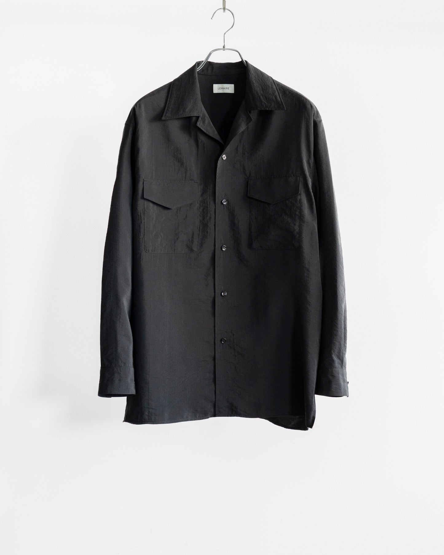 CONVERTIBLE COLLAR SHIRT IN DRY SILK