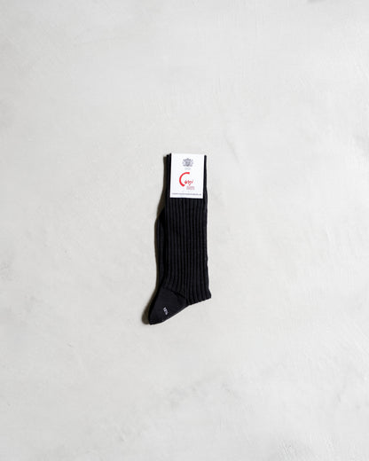 WOOL NYLON RIBBED SOCKS