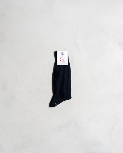 WOOL NYLON RIBBED SOCKS