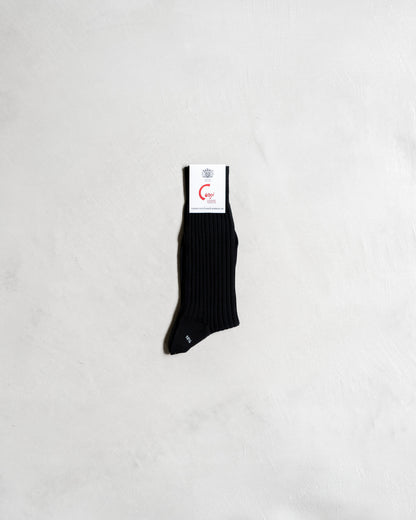 WOOL NYLON RIBBED SOCKS