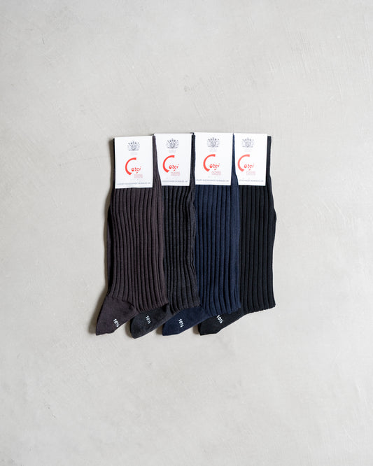 WOOL NYLON RIBBED SOCKS
