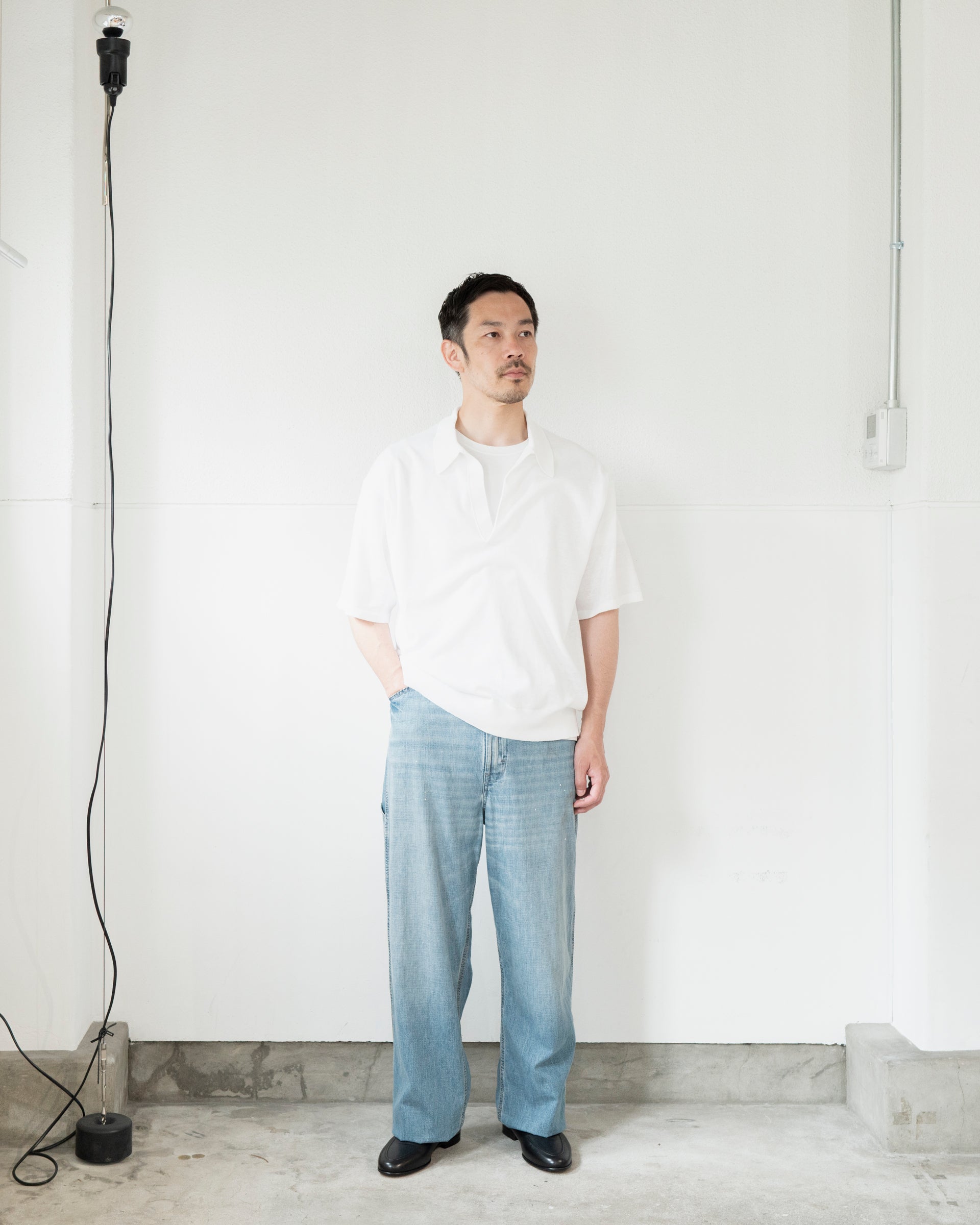 COTTON LINEN KNIT SKIPPER POLO – STORE N