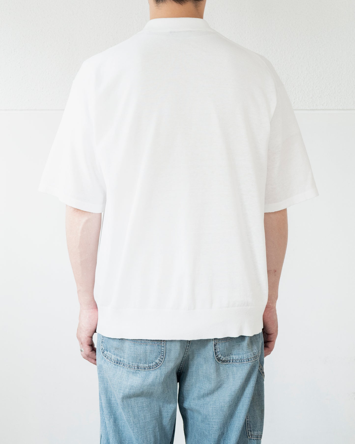COTTON LINEN KNIT SKIPPER POLO