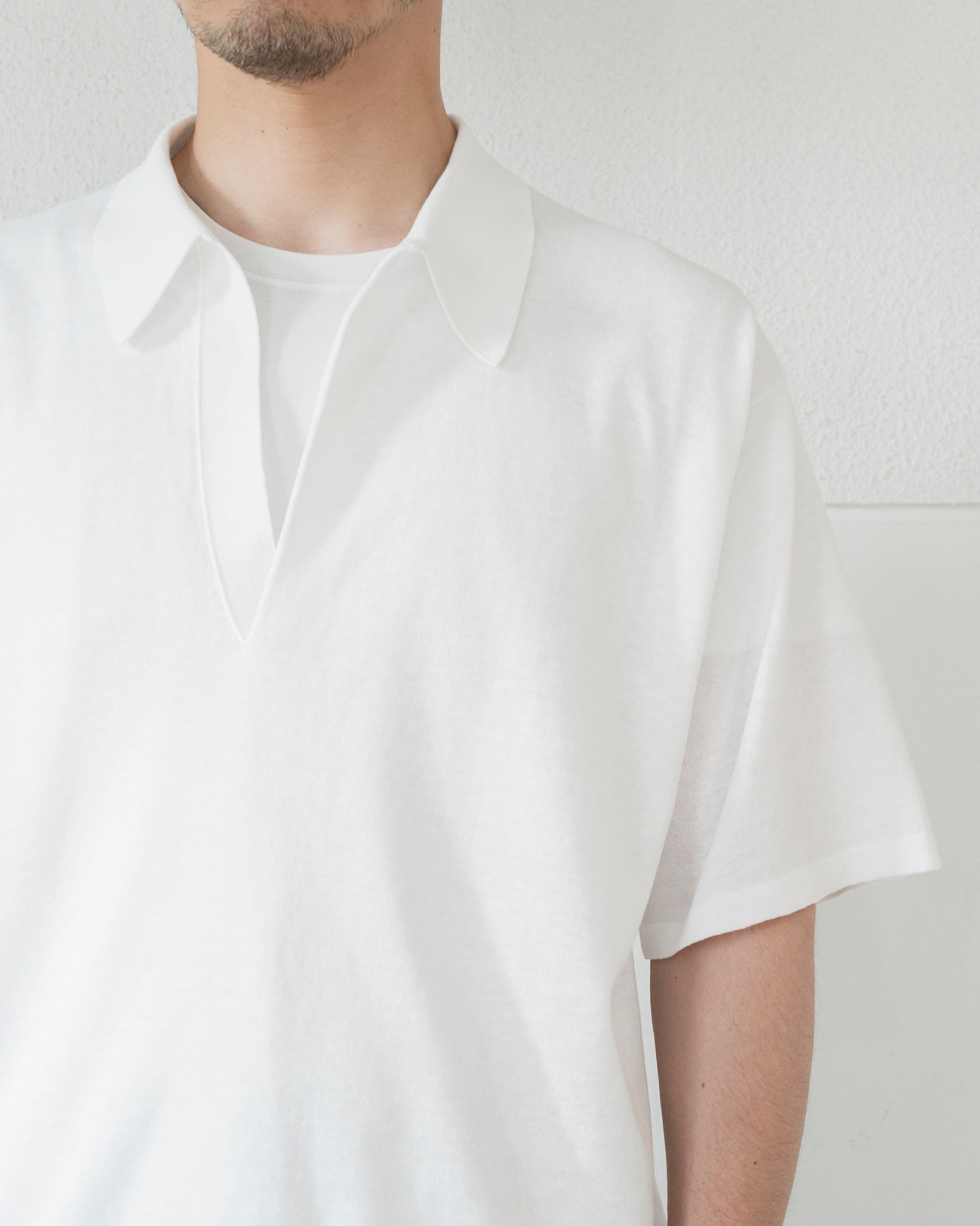 COTTON LINEN KNIT SKIPPER POLO – STORE N
