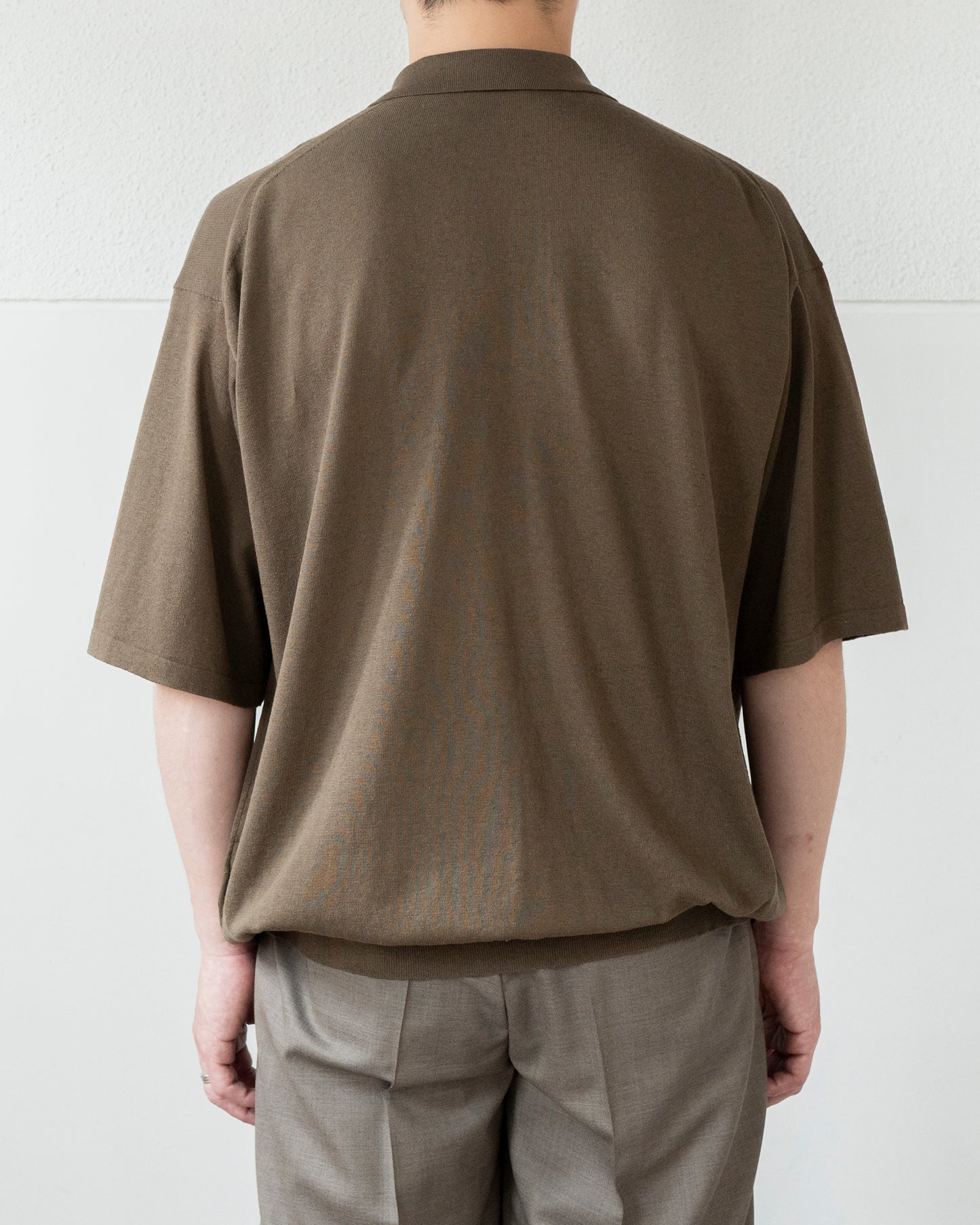 COTTON LINEN KNIT SKIPPER POLO