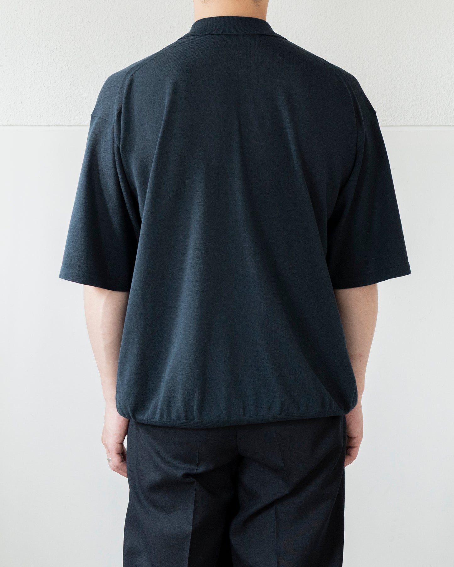 COTTON LINEN KNIT SKIPPER POLO