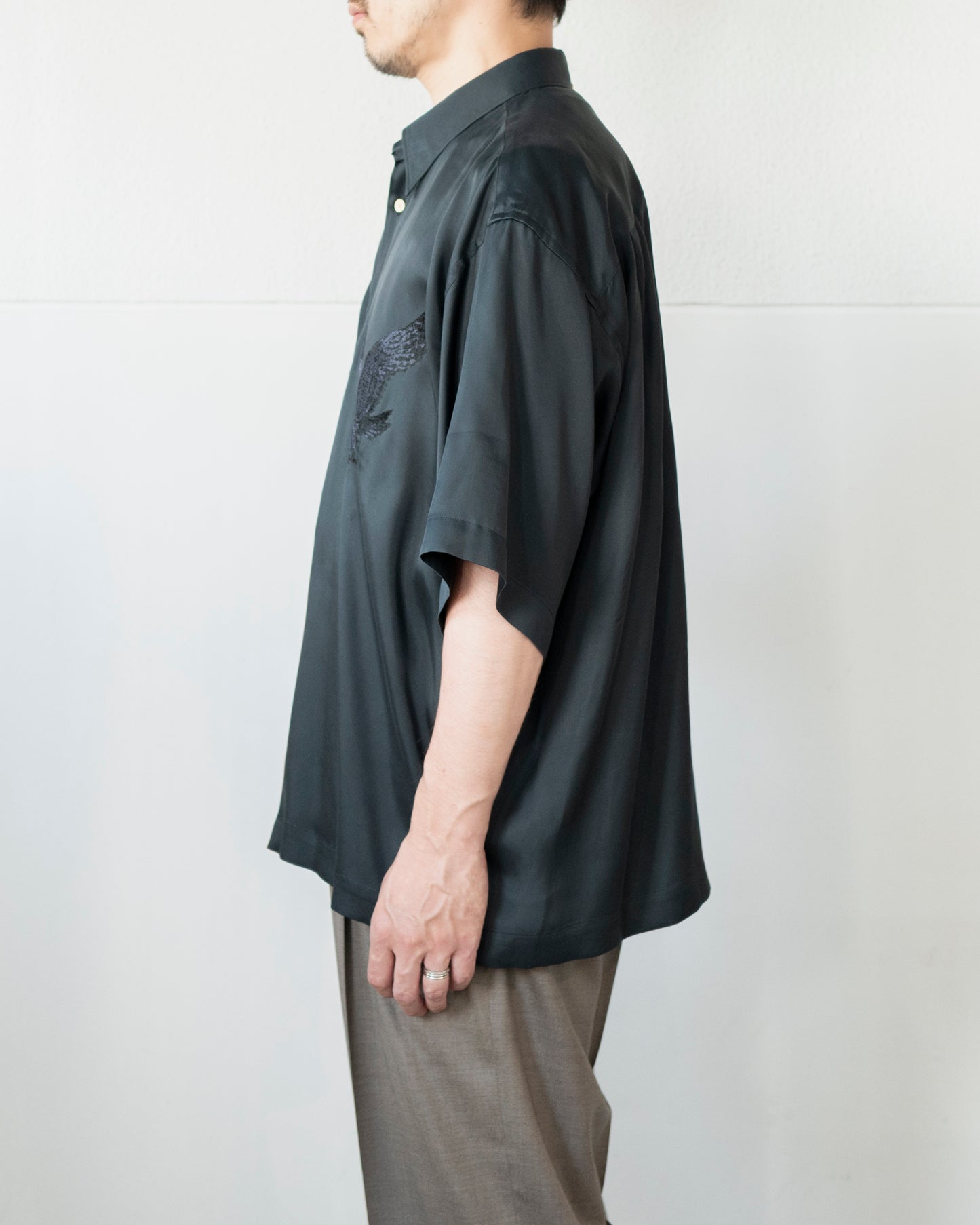 参式軽裳改 FABRIC DYED CUPRO EMBROIDERY SHIRT