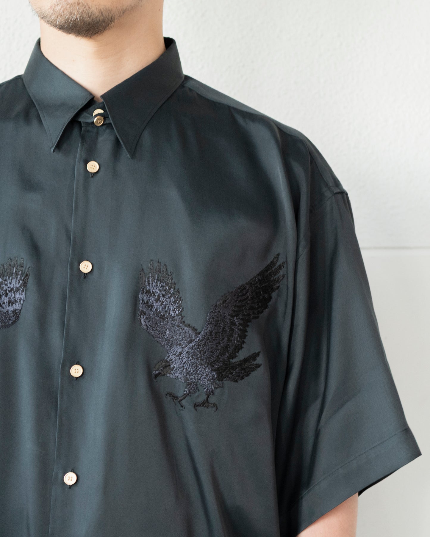 参式軽裳改 FABRIC DYED CUPRO EMBROIDERY SHIRT