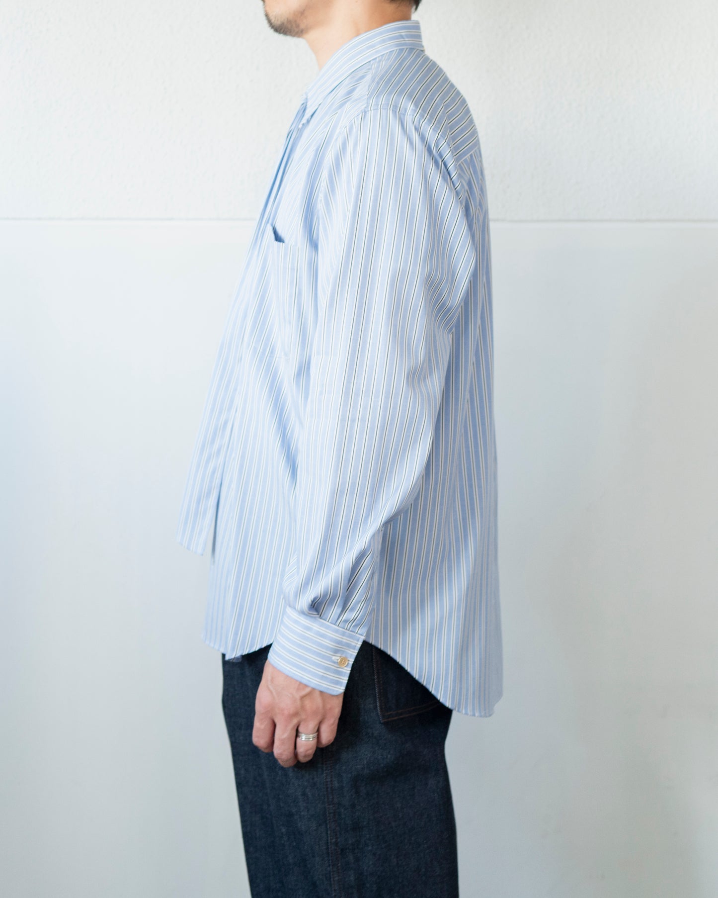 壱式軽裳 SUPIMA HIGH DENSITY END ON END STRIPE SHIRT