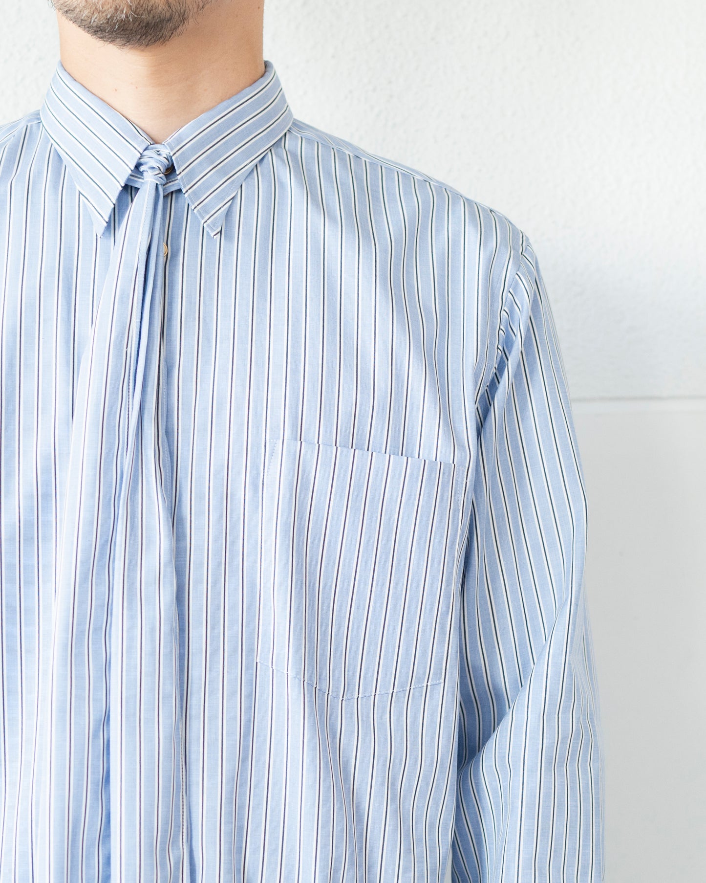 壱式軽裳 SUPIMA HIGH DENSITY END ON END STRIPE SHIRT