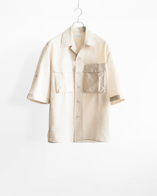 SHORT SLEEVE UTILITY SHIRT IN WASHED TECHNICAL COTTON