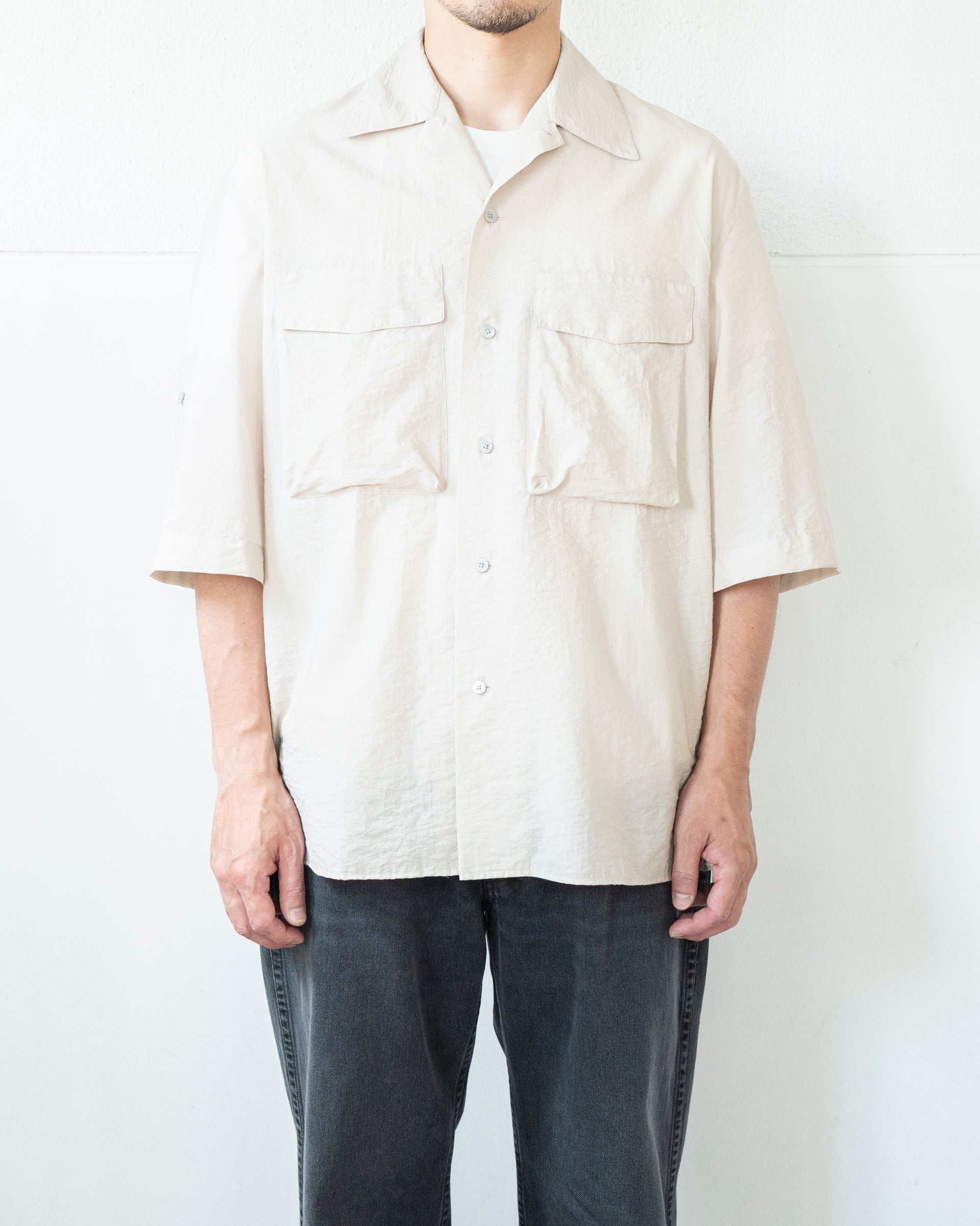 SHORT SLEEVE UTILITY SHIRT IN WASHED TECHNICAL COTTON – STORE N