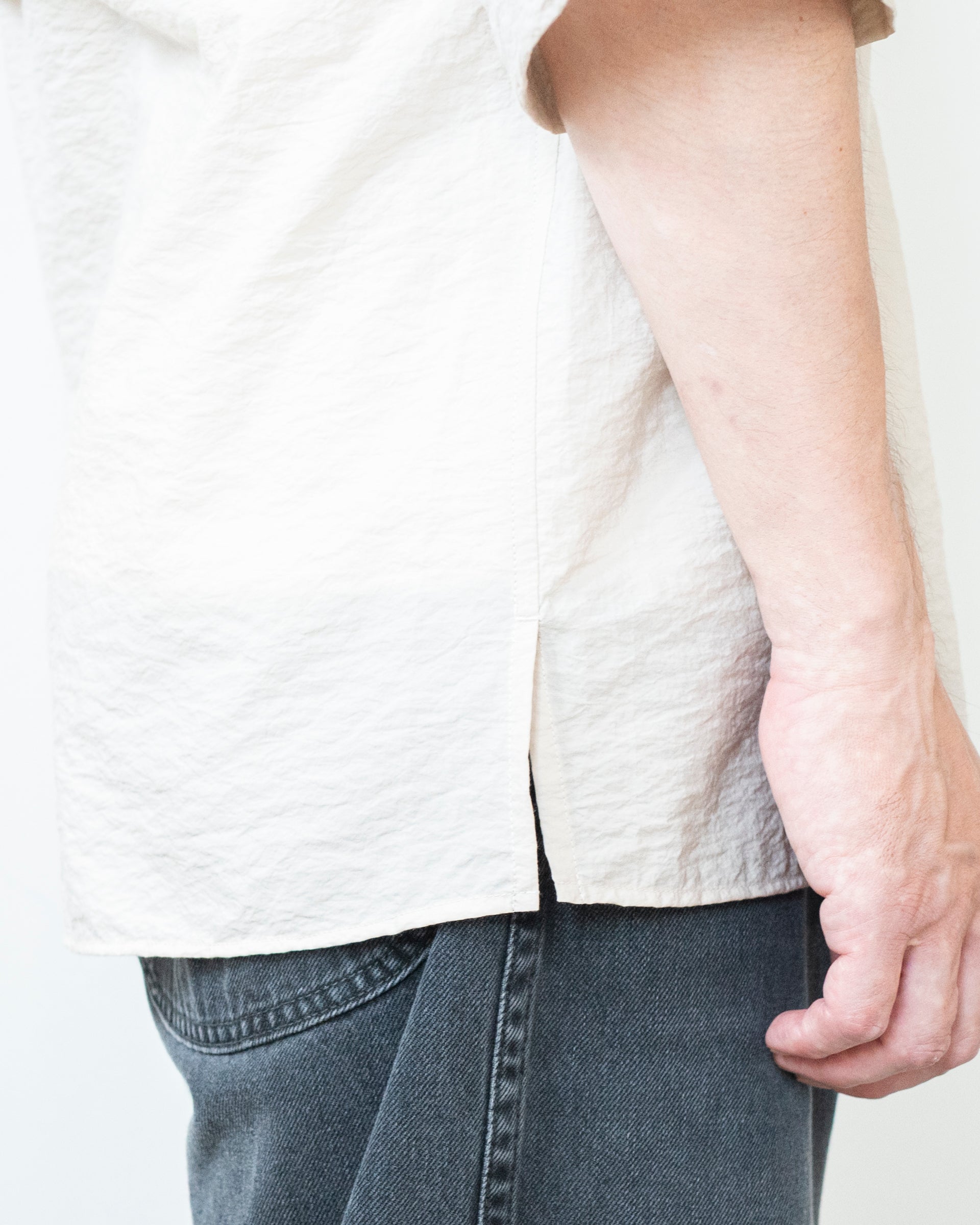 SHORT SLEEVE UTILITY SHIRT IN WASHED TECHNICAL COTTON – STORE N