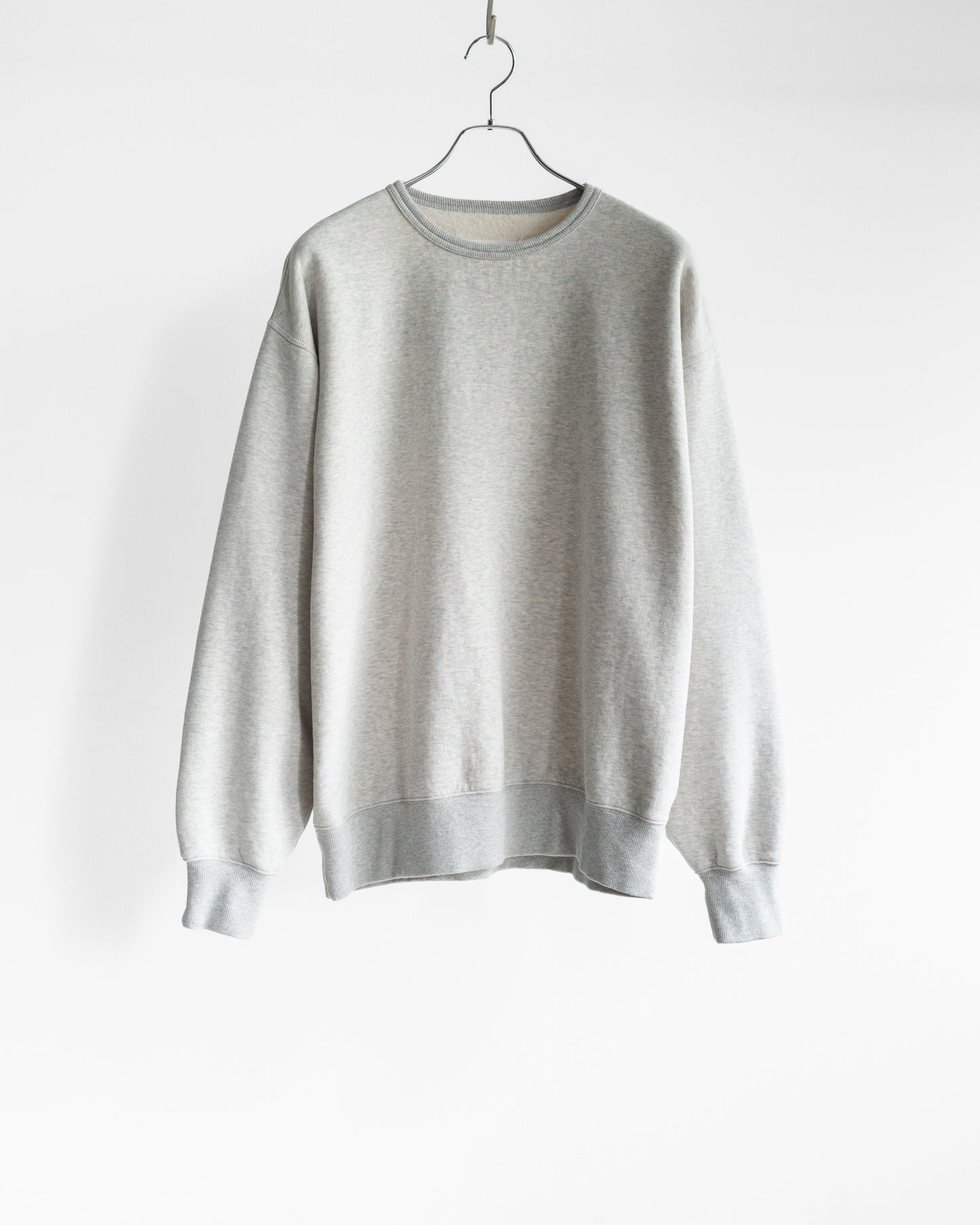 DENIM-BACKED SPLICED COTTON SWEATSHIRT