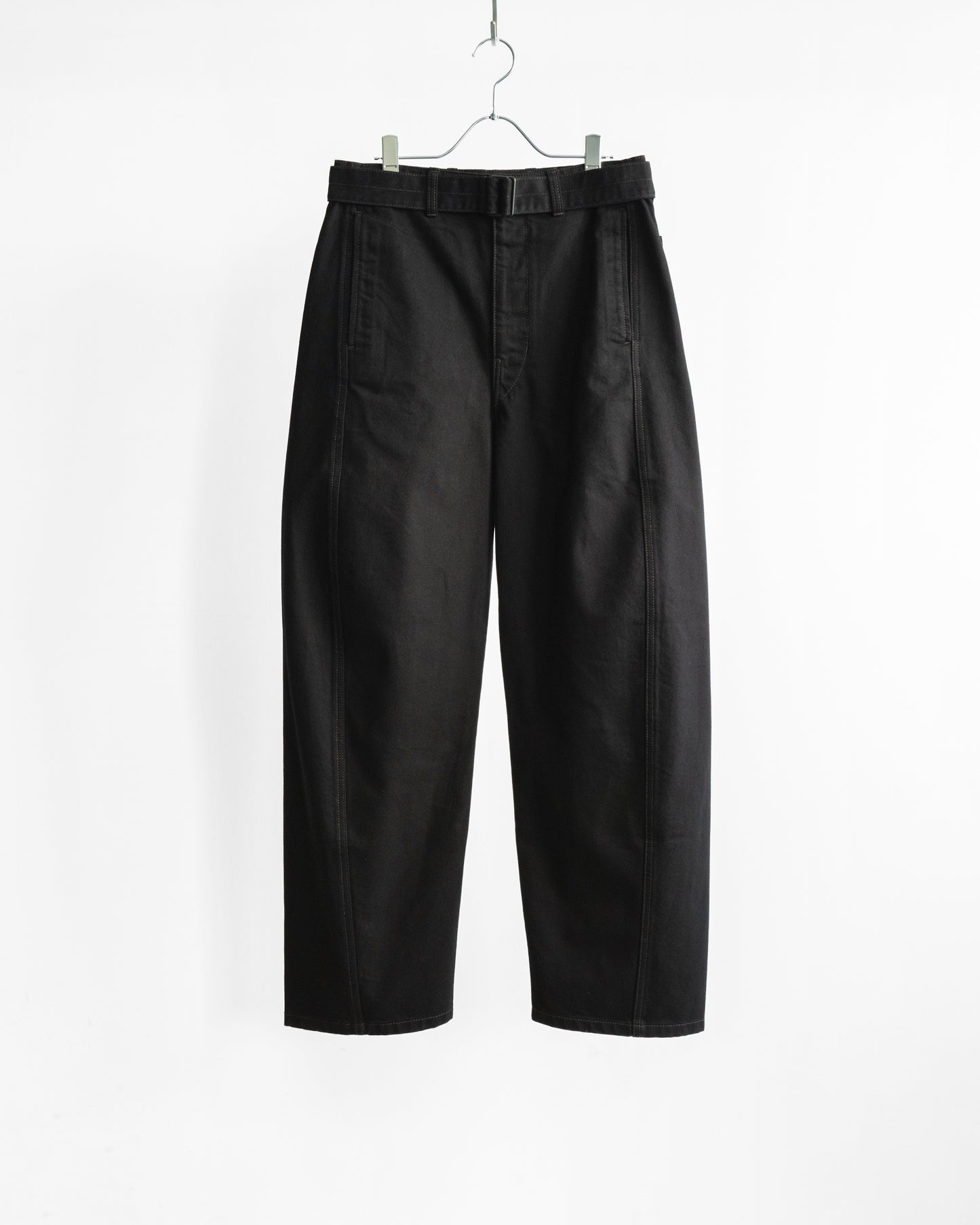 TWISTED BELTED PANTS IN DENIM