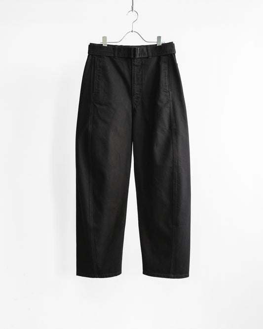 TWISTED BELTED PANTS IN DENIM