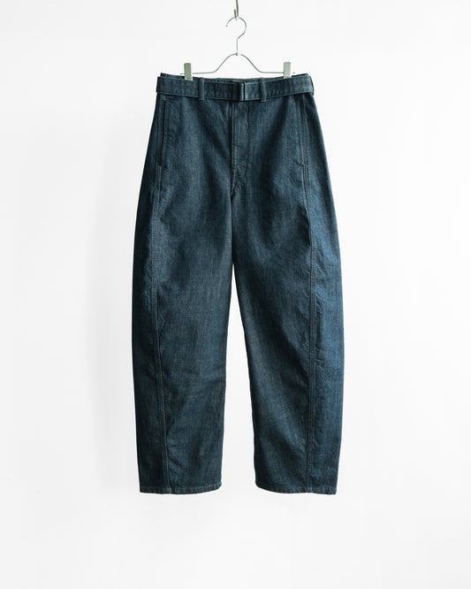 TWISTED BELTED PANTS IN DENIM