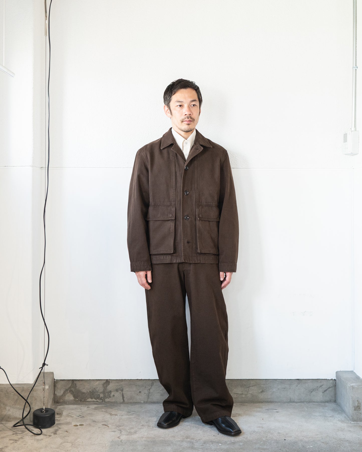 BOXY JACKET IN HEAVY GARMENT-DYED BROKEN TWILL