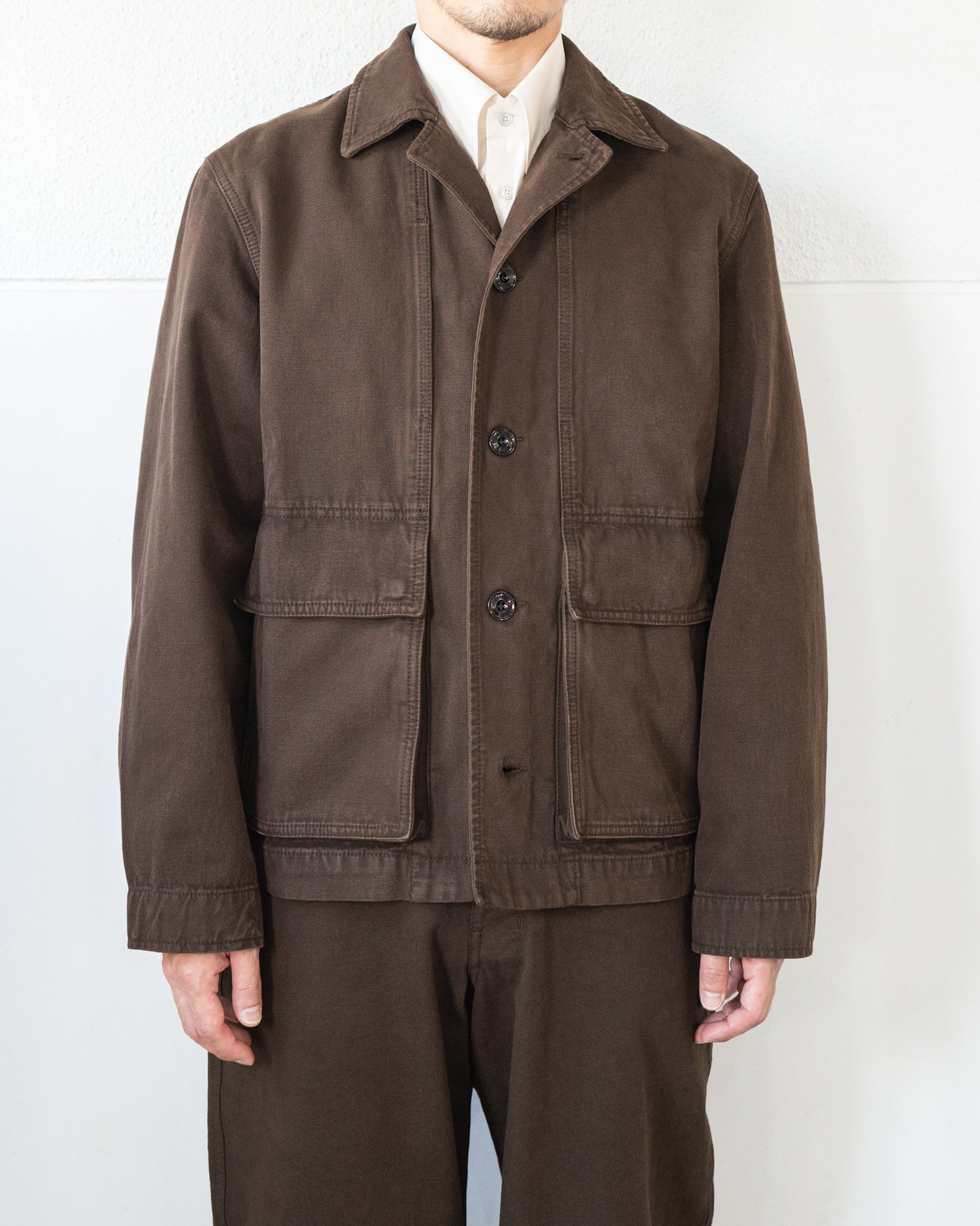 BOXY JACKET IN HEAVY GARMENT-DYED BROKEN TWILL