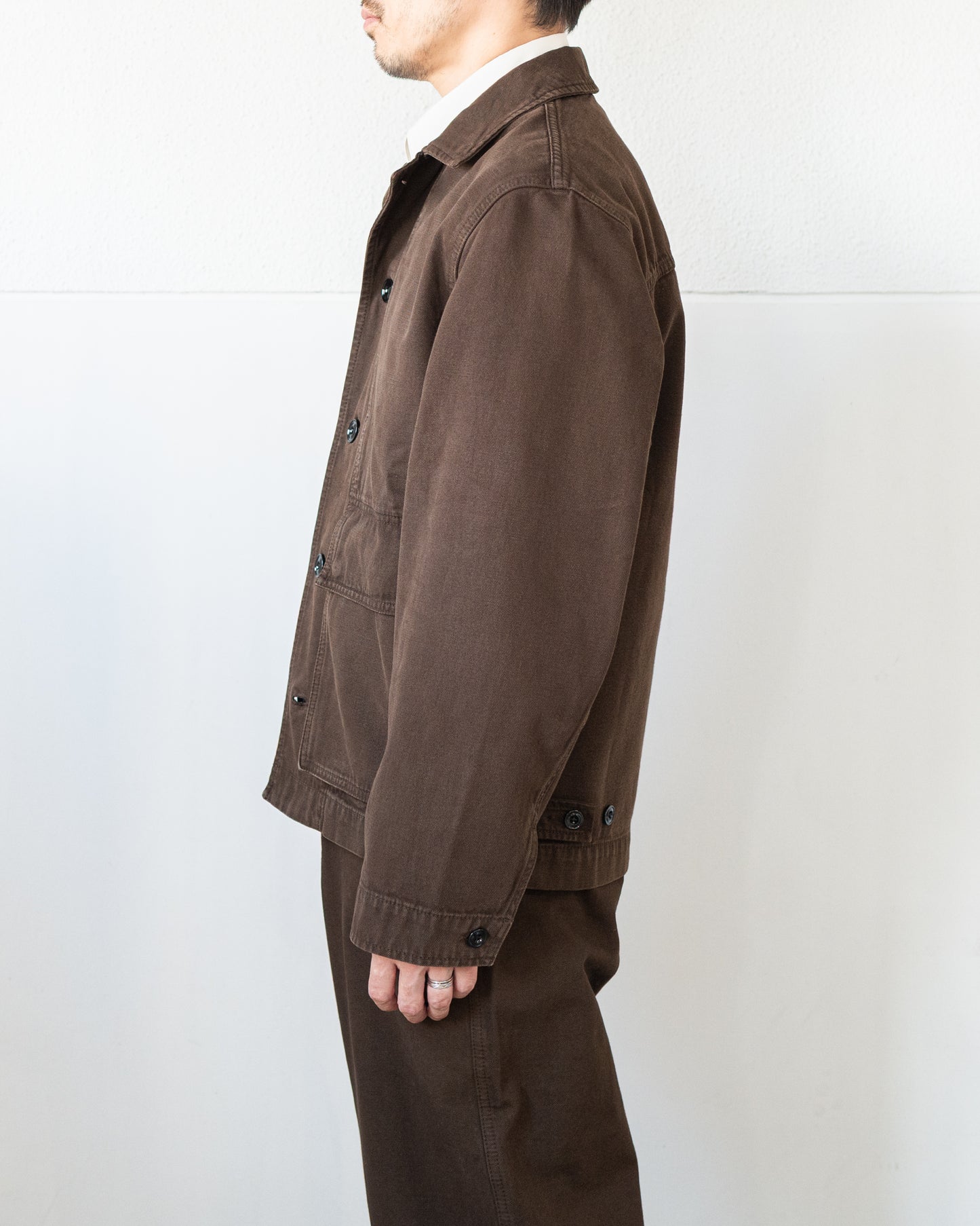 BOXY JACKET IN HEAVY GARMENT-DYED BROKEN TWILL