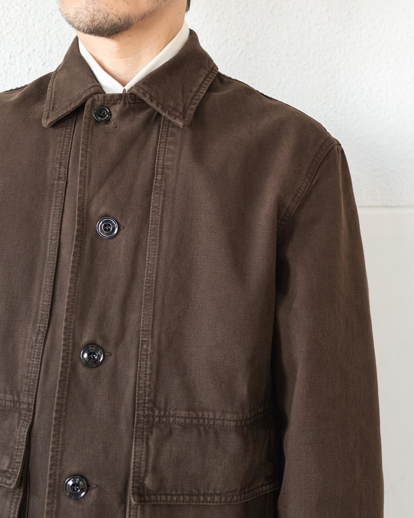 BOXY JACKET IN HEAVY GARMENT-DYED BROKEN TWILL