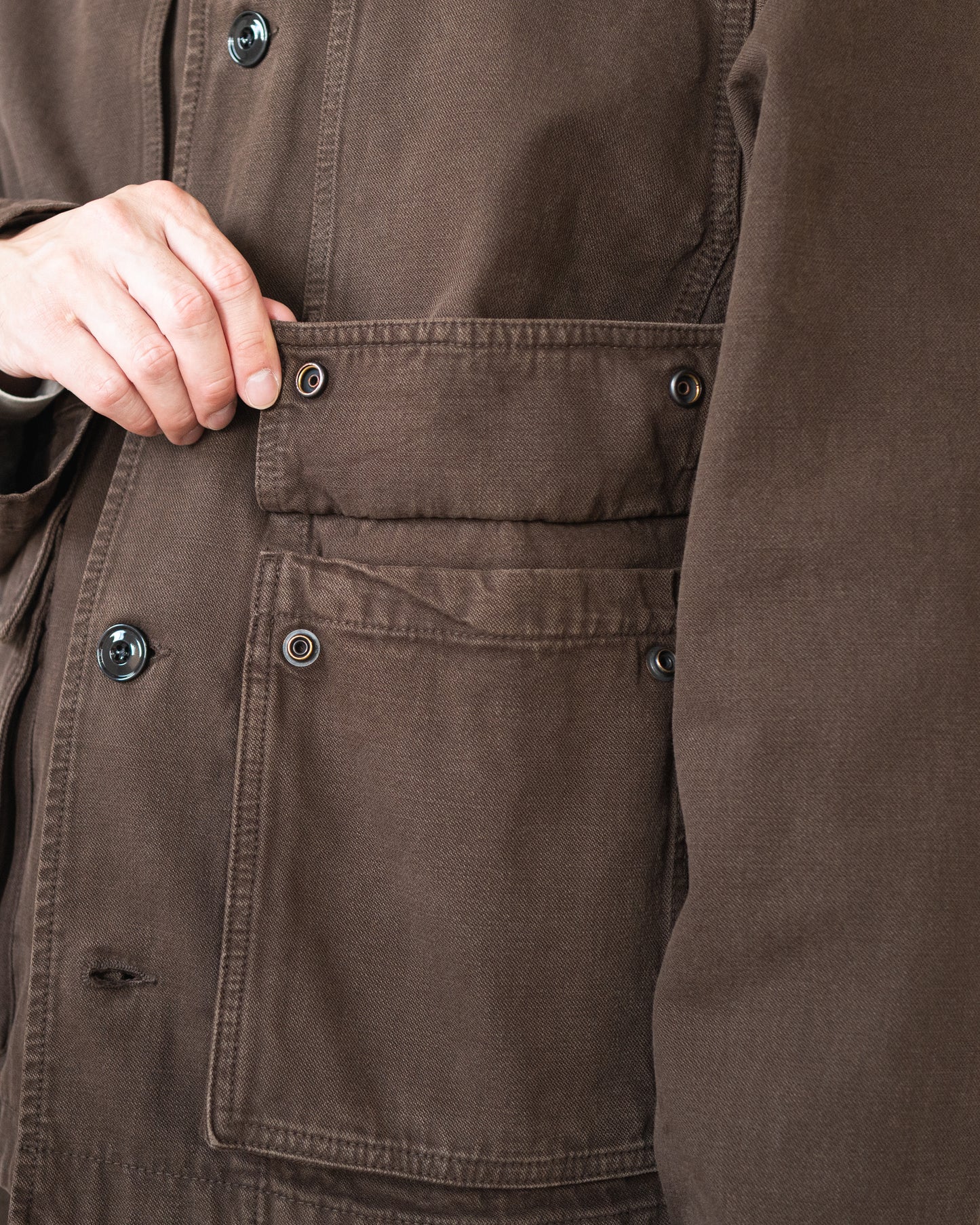 BOXY JACKET IN HEAVY GARMENT-DYED BROKEN TWILL