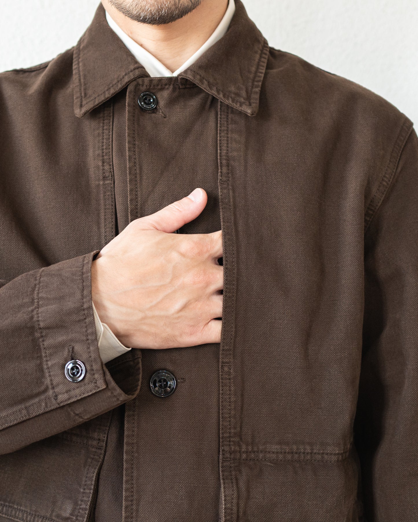 BOXY JACKET IN HEAVY GARMENT-DYED BROKEN TWILL