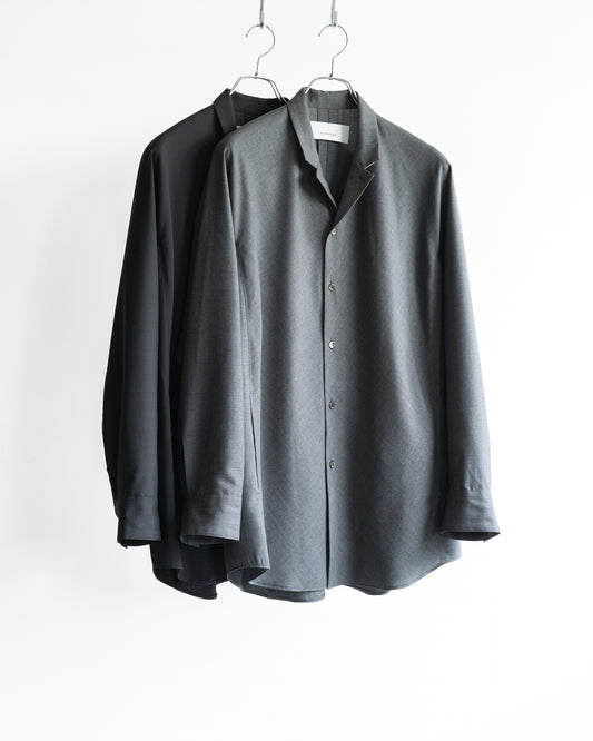 LONG SLEEVE SHIRT JACKET IN WOOL TROPICAL