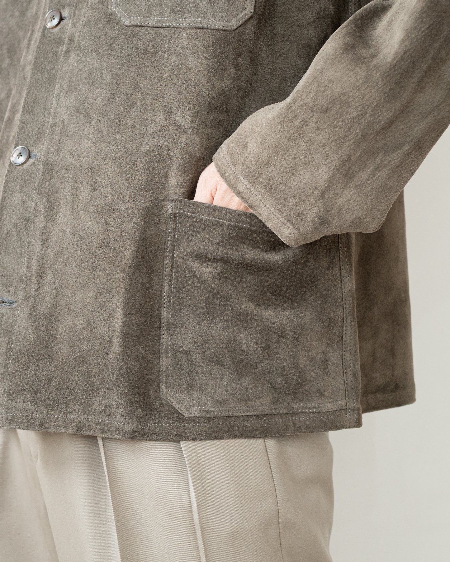 EVON SUEDE PIG LEATHER SHORT JACKET