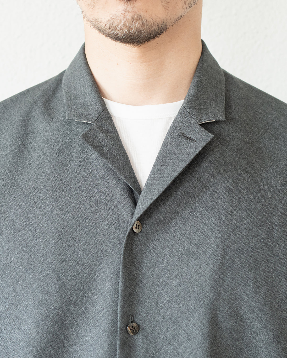 LONG SLEEVE SHIRT JACKET IN WOOL TROPICAL