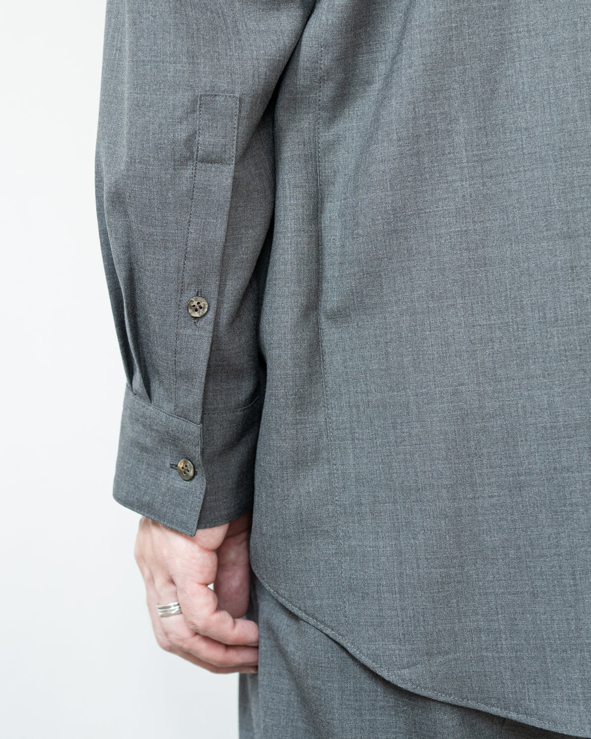 LONG SLEEVE SHIRT JACKET IN WOOL TROPICAL