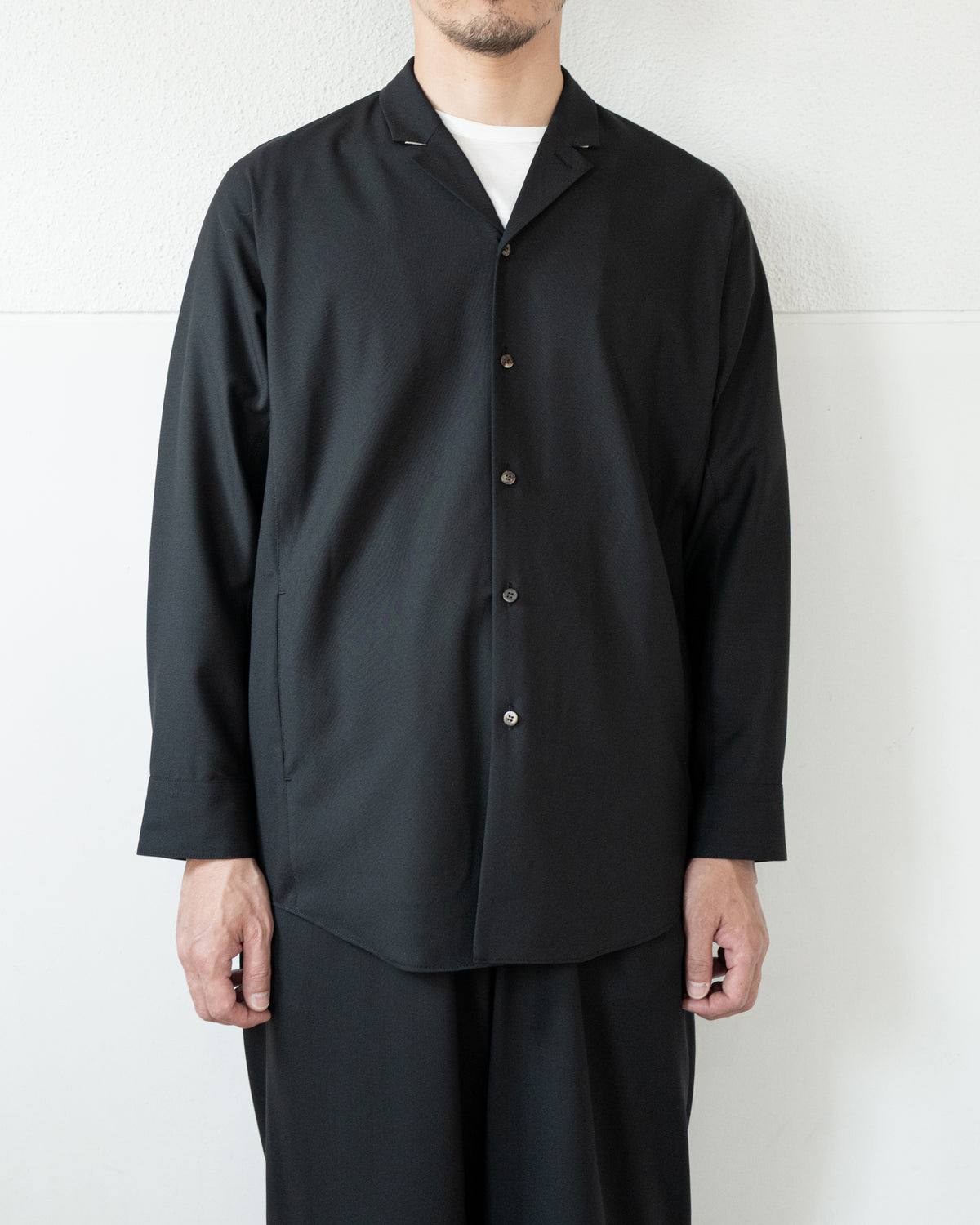 LONG SLEEVE SHIRT JACKET IN WOOL TROPICAL
