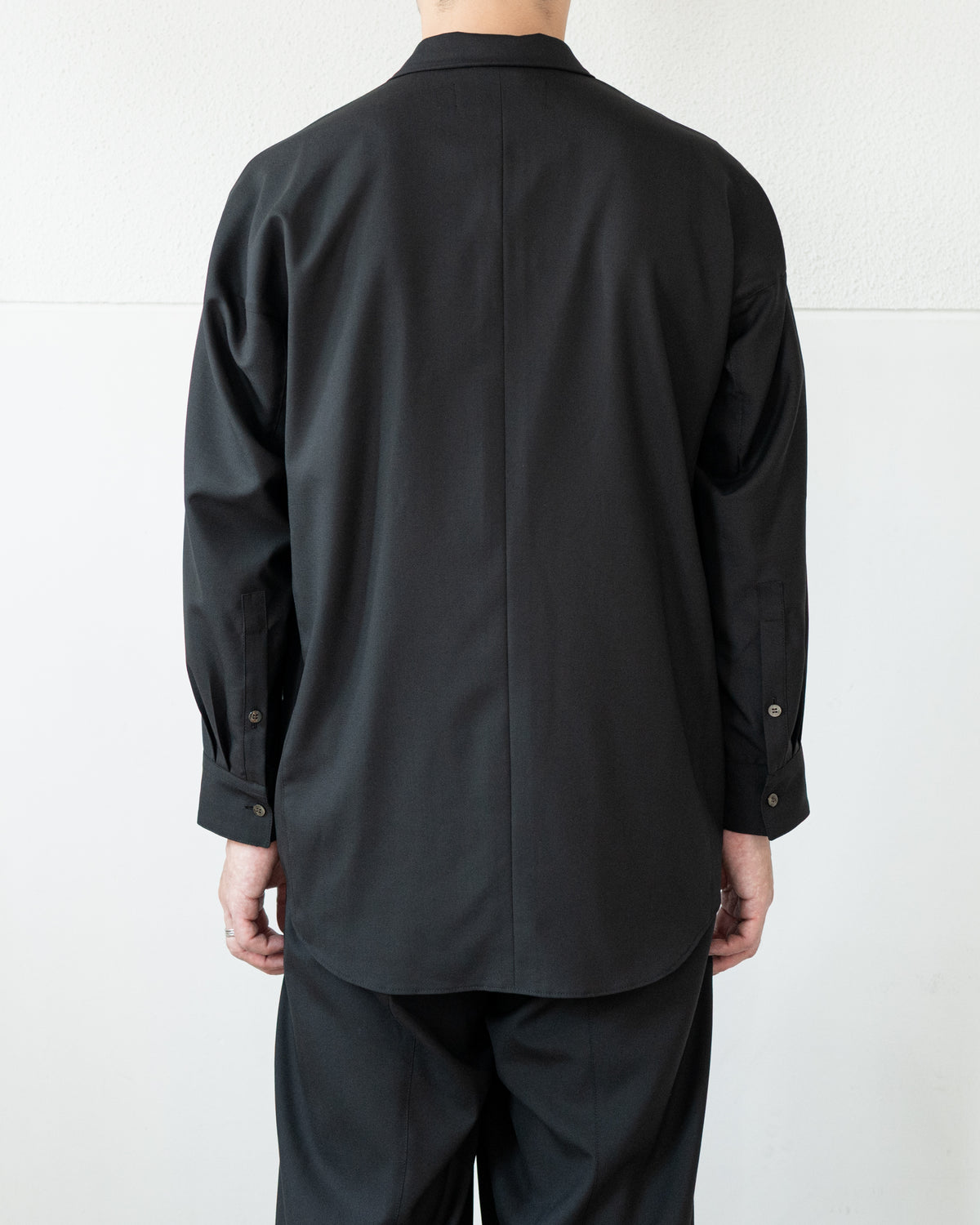LONG SLEEVE SHIRT JACKET IN WOOL TROPICAL