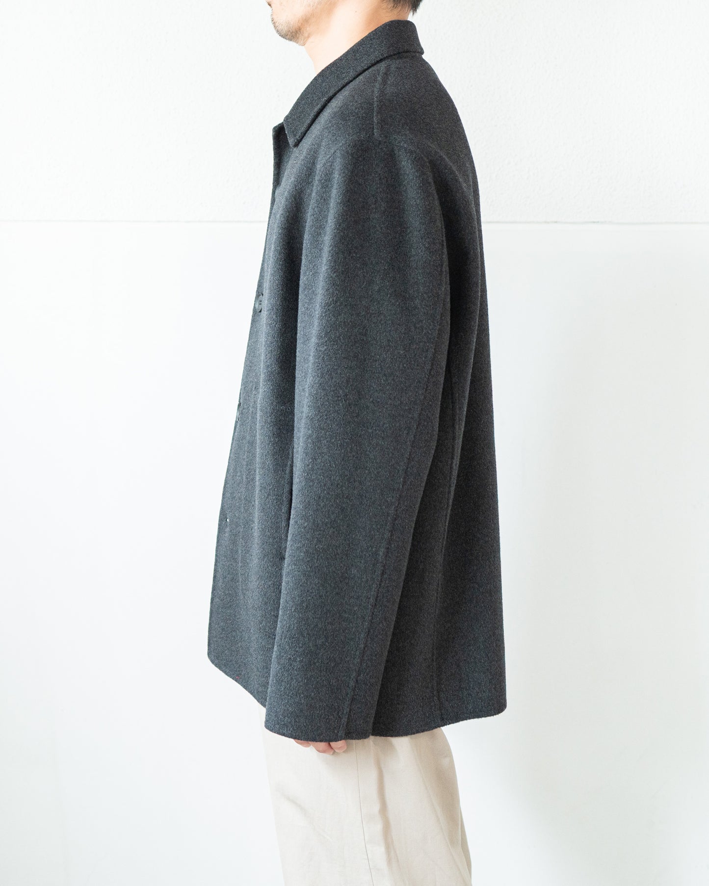 DOUBLE FACE WORK JACKET / SILK BLENDED MERINO WOOL