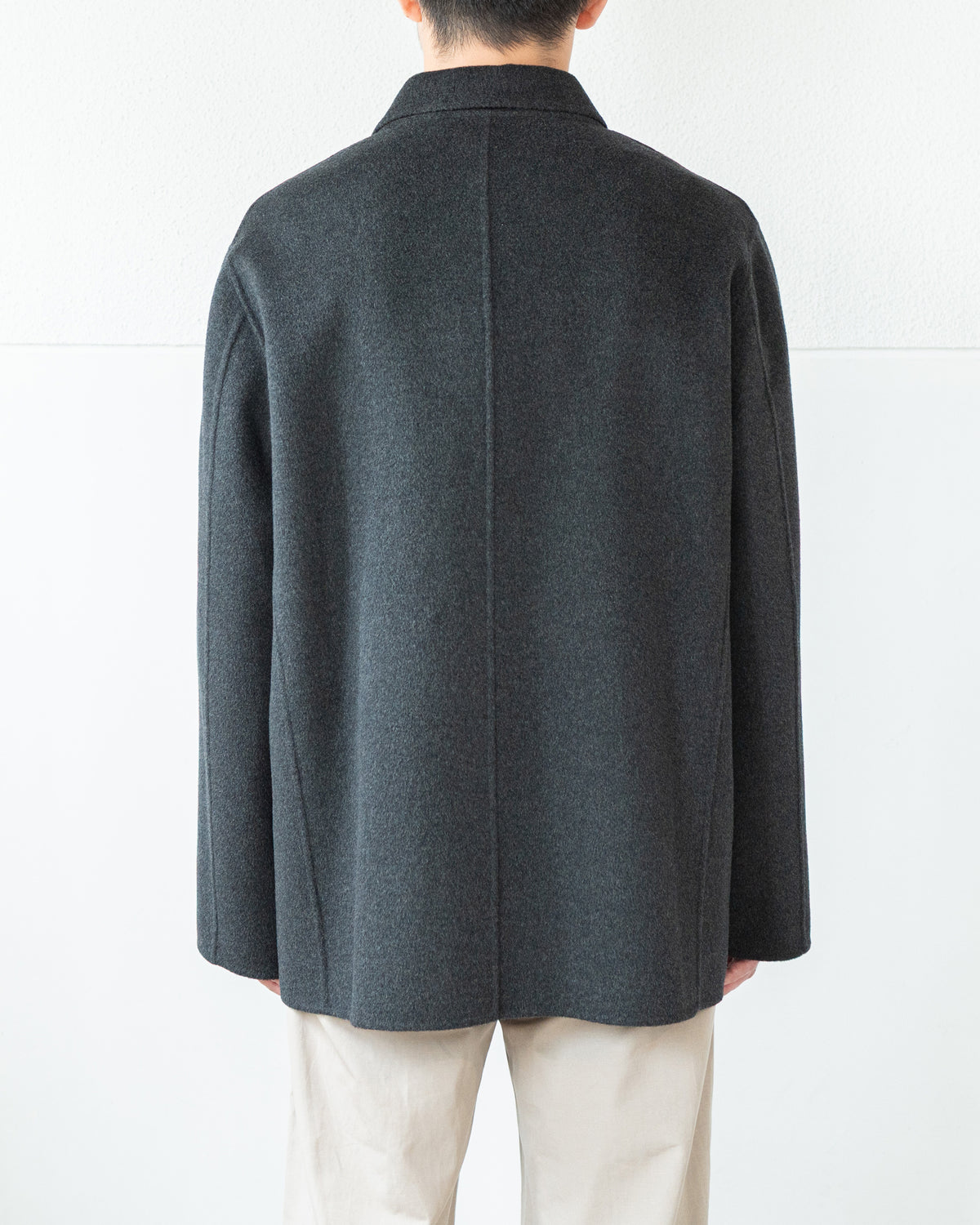 DOUBLE FACE WORK JACKET / SILK BLENDED MERINO WOOL