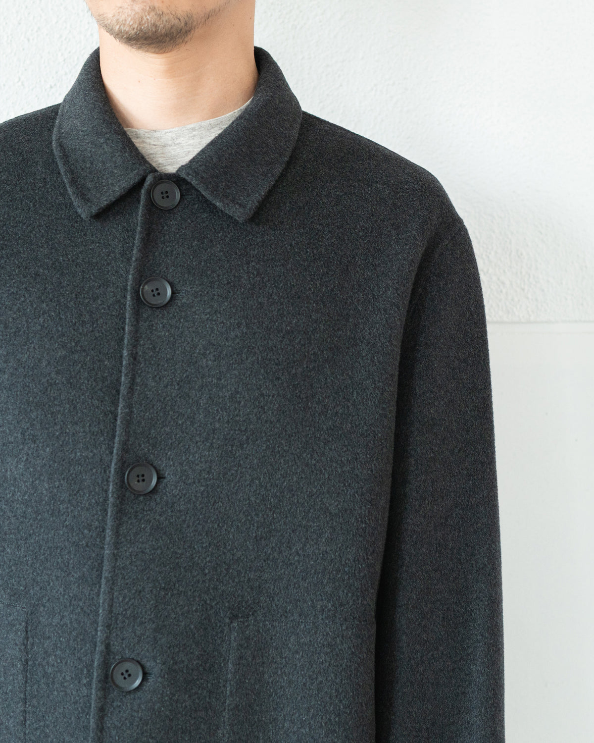 DOUBLE FACE WORK JACKET / SILK BLENDED MERINO WOOL