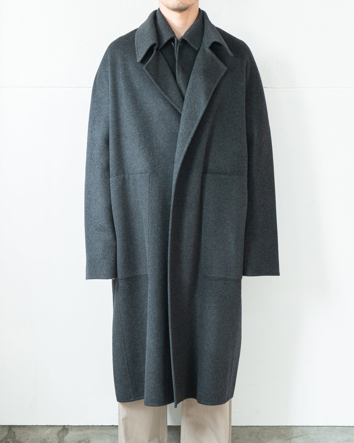 DOUBLE FACE COAT / SILK BLENDED MERINO WOOL